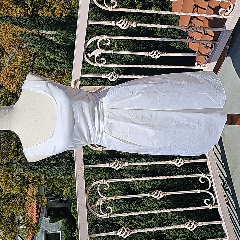 Elie Tahari White Sleeveless Cotton Spring Summer Dress Size 2 NWT